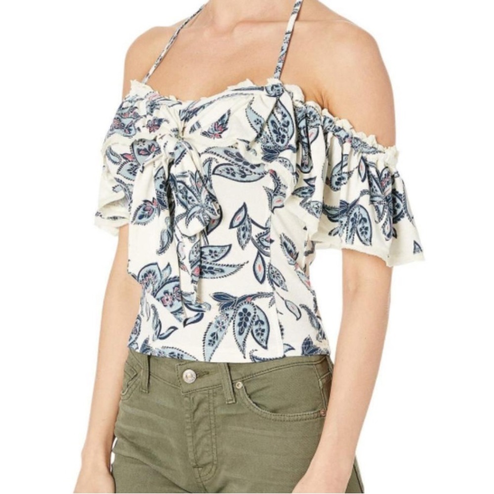 Free People Off Shoulder Top with flower details